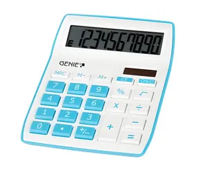 Genie 840B blau / Taschenrechner / Desktop-Taschenrechner / 10-stellige Anzeige / solar- und batteriebetrieben / neigbares Display