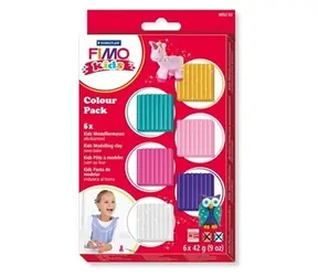 FIMO Kids Glitzer-Knetmasse-Set / 6 × 42 g / ofenfest bis 110 °C / ab 8 Jahren