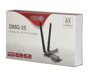 Inter-tech DMG-35 / Wi-Fi/Bluetooth-Adapter / PCIe / Wi-Fi 6 / Bluetooth 5.0 / 3000 Mbit/s