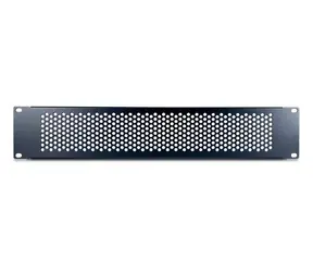 Inter-tech Abdeckplatte 19" 2HE / Abdeckplatte für Rack / 482x89x11 mm / Metall / Schwarz RAL 9005