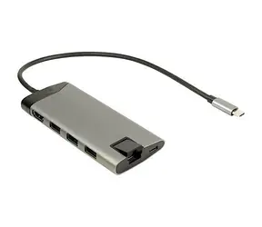 Inter-tech Argus GDC-802 grau / Dockingstation / USB-C / 1x HDMI / 3x USB 3.2 Gen 1 / LAN / Kartenleser