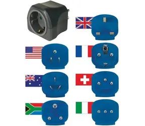 Brennenstuhl Reiseadapter-Set, 7 Stecker, schwarz / Reiseadapter / 10 A / 250 V / geerdet