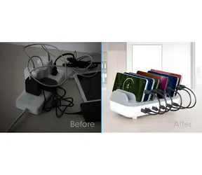 Manhattan 102766 weiß, grau / Ladestation / 10x USB-C / 200 W / Power Delivery / Schnellladung