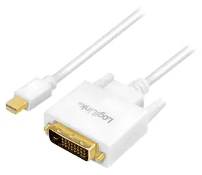 LogiLink Mini DisplayPort - DVI weiß / Kabel / DisplayPort 1.2 / Max. 1920 x 1080 px / 1,8 m