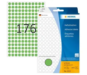 Herma Runde Etiketten grün 8 mm / Papier / 5632 Stück