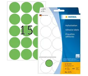 Herma Etiketten rund grün / 32 mm / Papier / 480 Stück