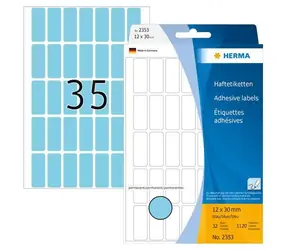 Herma Mehrzwecketiketten blau 12x30 mm / Etiketten / mattes Papier / 1120 Stück.