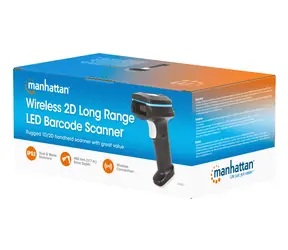 Manhattan Barcode-Scanner 1D/2D kabellos schwarz / Barcode-Scanner / LED / RF / Reichweite 80 m / IP52