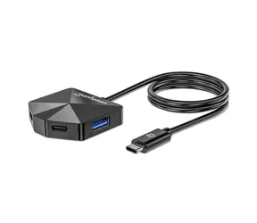 Manhattan USB-C Hub, schwarz / USB-Hub / 4 Anschlüsse / 2x USB-C + 2x USB-A / USB 3.2 Gen 2 / 5 Gbit/s