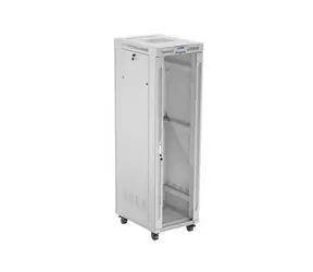 Lanberg FF01 42U/600x800 grau / Rack-Schrank / Glastür / LCD-Panel / Tragfähigkeit 1200 kg / Flachverpackung