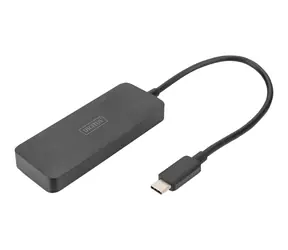 Digitus USB-C MST Hub mit 3x DisplayPort, schwarz / USB-Hub / DP 1.4 / 4K/60Hz / HDCP 2.2