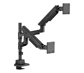 Icy Box IB-MS702-T schwarz / Tischhalterung für 2 Monitore / bis zu 57" / VESA 75x75-100x100 / Tragkraft 27 kg pro Arm