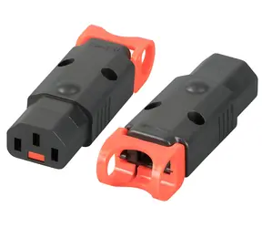 EFB IEC-Lock+ gesicherte Buchse C13 schwarz / Stecker / Für Kabelmontage / 3 Pins