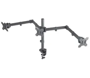 Manhattan Dreifach-Monitorhalterung Schwarz / Monitorhalterung / 13-27" / Tragkraft 21 kg / VESA 100x100
