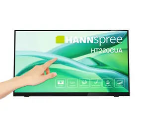21,5" Hannspree HT220CUA Schwarz / TFT-Touch / 1920 x 1080 / 270 cd / 16:9 / 1000:1 / 6 ms / HDMI / DP / USB