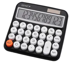 Genie 612BK schwarz / Taschenrechner / Tischgerät / 12-stellig / LCD-Display / batterie-/solarbetrieben