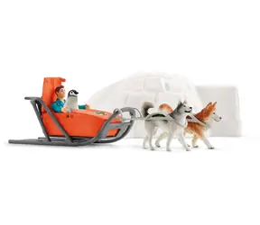 Schleich Wildtierfiguren Antarktisexpedition / Ranger, 2 Husky, Pinguinbaby / Iglu mit Rutsche / ab 3 Jahren