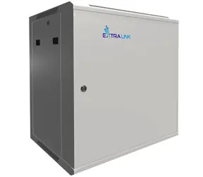 Extralink Wandschrank 12 HE grau / Wandschrank / 19" / 600 × 450 mm / Metalltür / Tragfähigkeit 65 kg