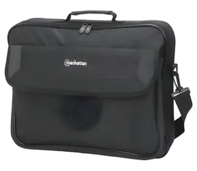 Manhattan Cambridge Clamshell 17,3" schwarz / Laptoptasche / Polyester / Abnehmbarer Schultergurt