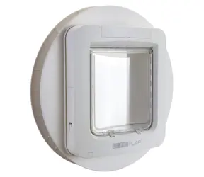 SUREFLAP Mikrochip-Katzenklappe Weiß / Kunststoff / Batteriebetrieben / Sicherheitsschloss