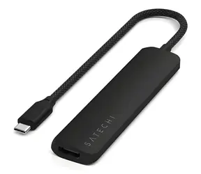 Satechi 6-in-1 USB-C Slim Multiport schwarz / Adapter / USB-C / 2x USB-A / HDMI / microSD / SD