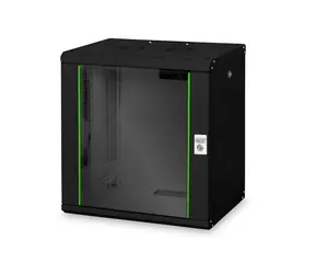 Digitus Unique schwarz / Wandmontage-Rack / 19" / 12U / 643x600x450 mm / Aktivkühlung