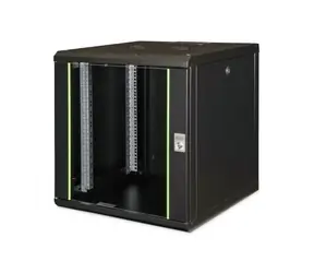Digitus Unique 12U schwarz / Wandschrank / 19" / 643x600x600 mm / Glastür / IP20
