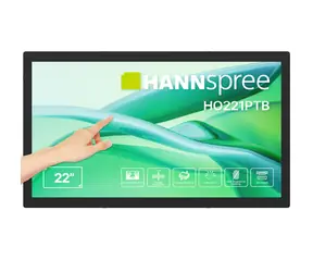 21,45" Hannspree HO221PTB schwarz / Monitor / Touchscreen / Full HD 1920x1080 / VGA+HDMI+USB / 600 cd/m
