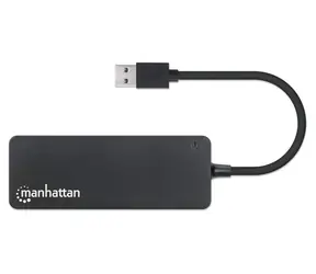 Manhattan USB-Hub 4X USB-A schwarz / USB-Hub / USB 3.2 Gen 1 / 5 Gbit/s / Bus-Stromversorgung