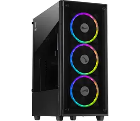Inter-tech C-303 Spiegelschwarz / Computergehäuse / Full Tower / Gehärtetes Glas / 5 Lüfter