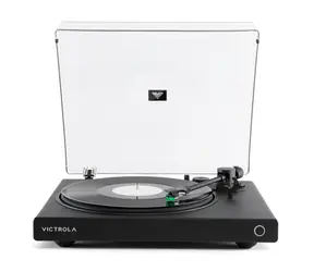Victrola VPT-1520-BLK-INT Wave schwarz / Plattenspieler / 2 Geschwindigkeiten / RCA / Auracast / Vorverstärker