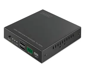 Digitus HDMI-Glasfaser-IP-Empfänger schwarz / Empfänger / 4K/60Hz / HDMI 2.0 / SFP LC/SC / KVM / bis zu 40 km