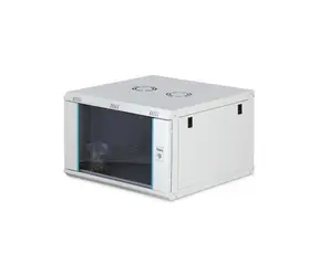 Digitus Dynamic grau / Wandmontage-Rack / 19" / 7 HE / 385 x 600 x 600 mm / Glastür / Aktivkühlung