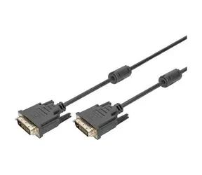Digitus DVI-D (24+1) Kabel Edelstahl 2 m schwarz / DVI-D-Kabel / Dual Link / 2560 x 1600 Pixel 60 Hz / Ferritdrossel