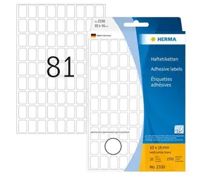 Herma Mehrzwecketiketten weiß 10x16 mm / Etiketten / Mattes Papier / 2592 Stück