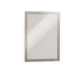 Durable Duraframe A4 silber / Präsentationsrahmen / Magnetisch / Selbstklebend / 1 Stück.
