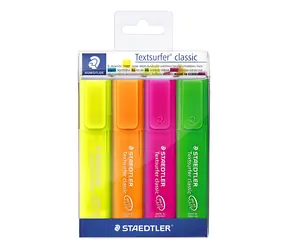 Staedtler Textsurfer Promo / Textmarker / 4er-Set / Farbmix / Keilspitze / 1-5 mm