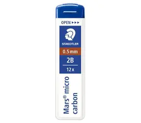 Staedtler Mars Micro Minen für Mikro-Bleistifte / 0,5 mm / 2B / 6 Stück