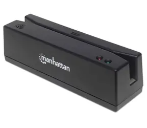 Manhattan Magnetkartenleser schwarz / Sensor / 3 Spuren / USB / LED-Anzeige