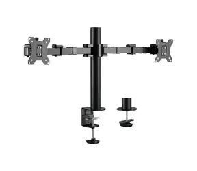 LogiLink Tischhalterung für 2 Monitore (17-32 Zoll), schwarz / Tischhalterung / VESA 75-100 mm / Tragkraft 12 kg / Neigung -35°/35°