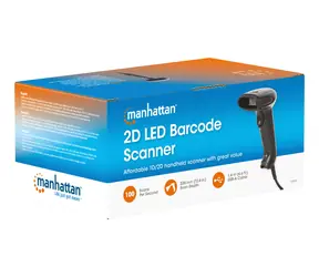 Manhattan Barcode-Scanner 2D LED schwarz / 320 mm Scantiefe / USB / 1,4 m Kabel