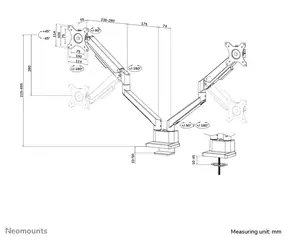 Neomounts DS70-250BL2 schwarz / Tischhalterung für 2 Monitore / 17-32" / VESA 75x75-100x100 / Tragkraft 9 kg