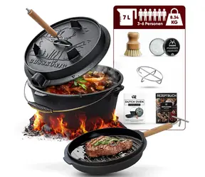 Gusskönig Schmortopf 7L ohne Füße / Gusseisentopf / gebraucht / für 3-6 Personen / Set mit Zubehör