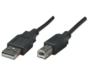 Manhattan USB 2.0 AB schwarz / Kabel / 0,5 m / 480 Mbit/s