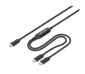 Manhattan 355810 schwarz / Kabel / USB-C - USB-C / 100 W PD / 2 m