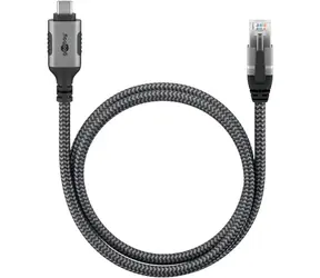 Goobay 70696 / Adapterkabel / USB-C 3.2 Gen2 auf RJ45 / Cat.6 / 1 Gbit/s / 1 m