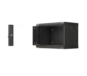 Lanberg WF03 6HE schwarz / Wandmontage-Rack / 19" / 540×350 mm / Glastür / flach verpackt