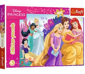 Trefl Glitzerpuzzle Disney Prinzessinnen: Der Glanz der Freundschaft / 100 Teile / 48 x 34 cm