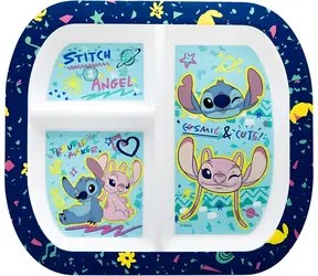 STOR Kinderteller, rechteckig, Stitch-Motiv / Kinderteller / BPA-frei / mikrowellengeeignet