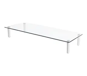 Digitus DA-90358 transparenter Monitorständer aus Glas für Monitore bis 32 Zoll, Tragkraft 20 kg